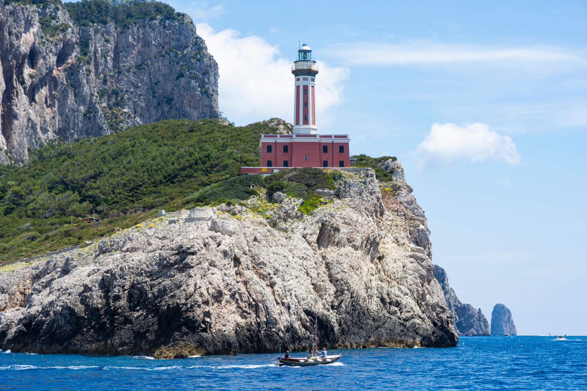 Faro di Punta Carena sulla costa di Capri